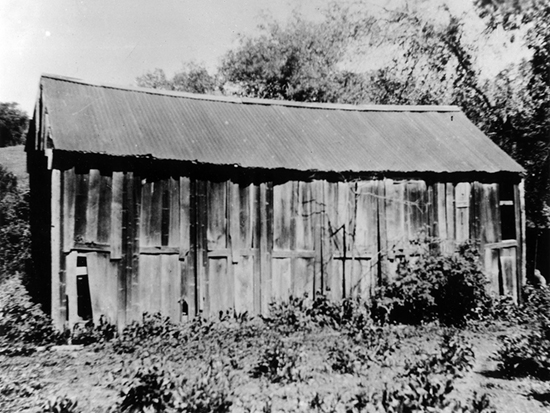 Completed 1850. Local history has it that the county seat was "captured" from Double Springs, a cattle ranch-cum-mining town, when residents of nearby Jackson invited county officials for a few rounds of drinks and then made off with the county records. The remains of this building, made of camphor panels shipped from China, can still be seen in Double Springs, making it one of the oldest surviving structures once used as a courthouse in California. Courtesy Calaveras County Historical Society