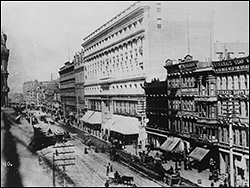 The Emporium Building, 825 Market Street, San Francisco. The court was located here from 1896 to 1906, when it was evicted by the earthquake.